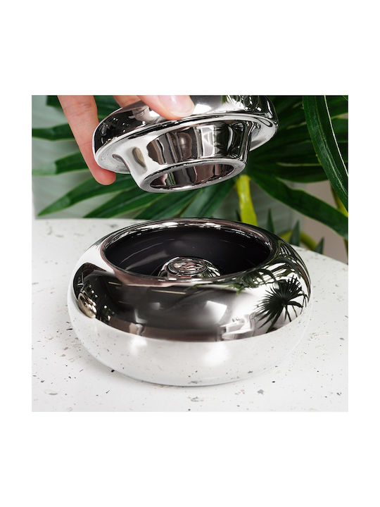 Dolomite Ashtray Silver Round 11 Cm Dolomite Ashtray Silver Round 11 Cm