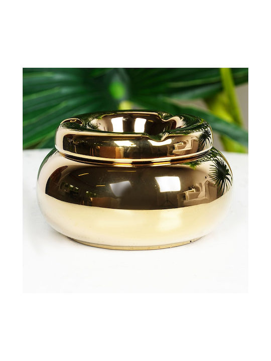 Golden Round Dolomite Ashtray 11 Cm