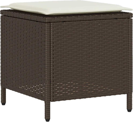 vidaXL Outdoor Rattan Armchair Brown with Cushion 4 Pieces