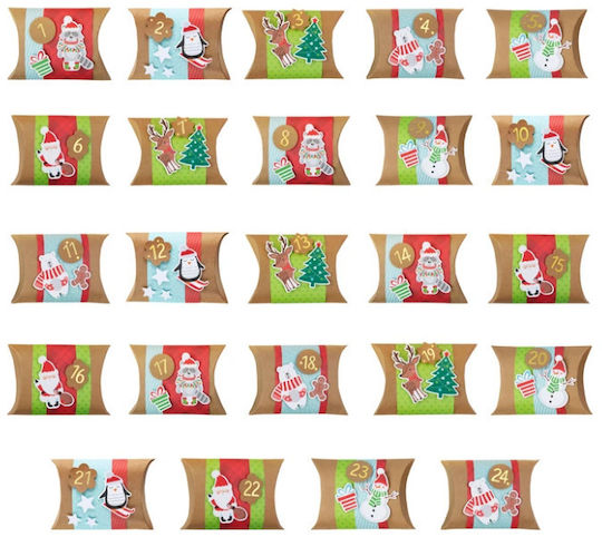 Party Pal Adventskalender 24 Stück Kissen Selbstgemacht