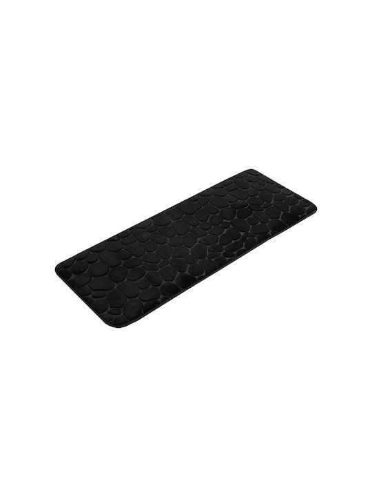 Non-Slip Bath Mat Microfiber AT000100498 Black 50x120cm