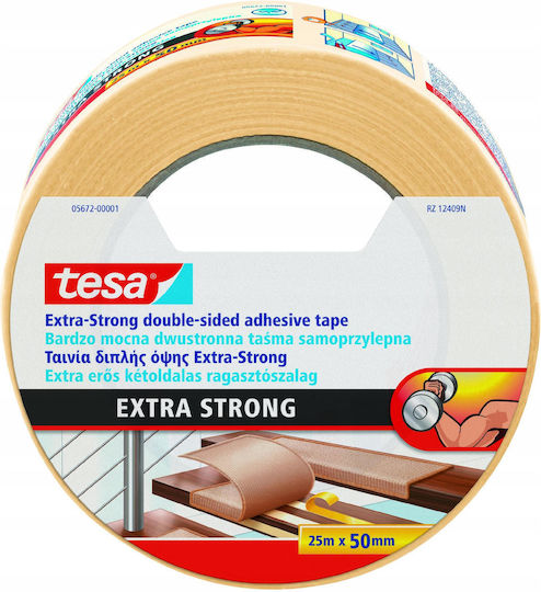 Tesa Bandă Adezivă Antiderapantă Din Spumă Bej 25m x 50mm 2 Bucăți