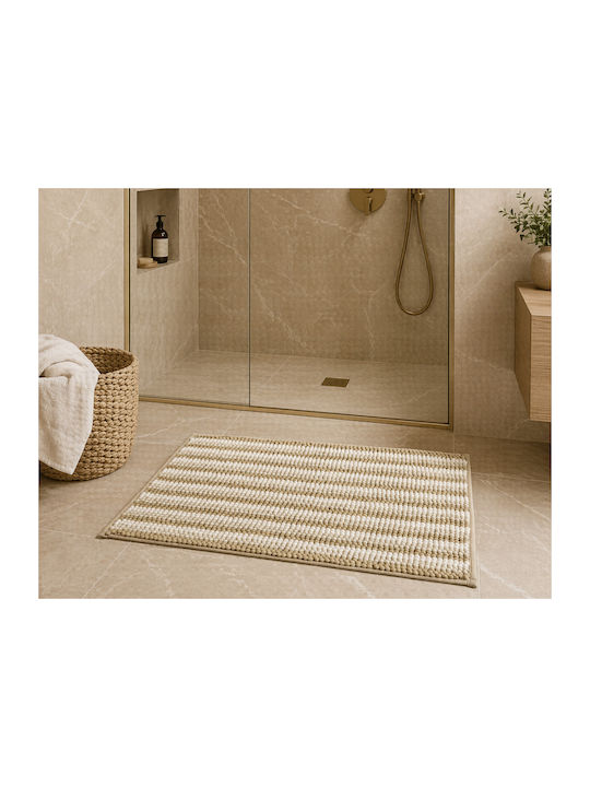 MRShome Antirutsch Badematte DF-0063001 Braun/Weiß 60x40cm