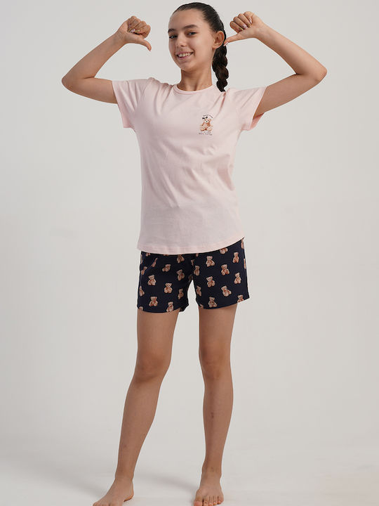 Vienetta Secret Kids Summer Cotton Pajamas Pink