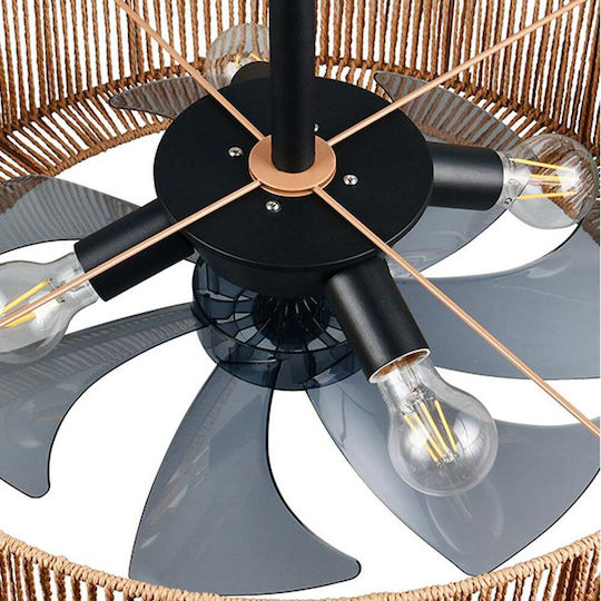 Trio Lighting Ceiling Fan 61cm with Brown Light Fixture