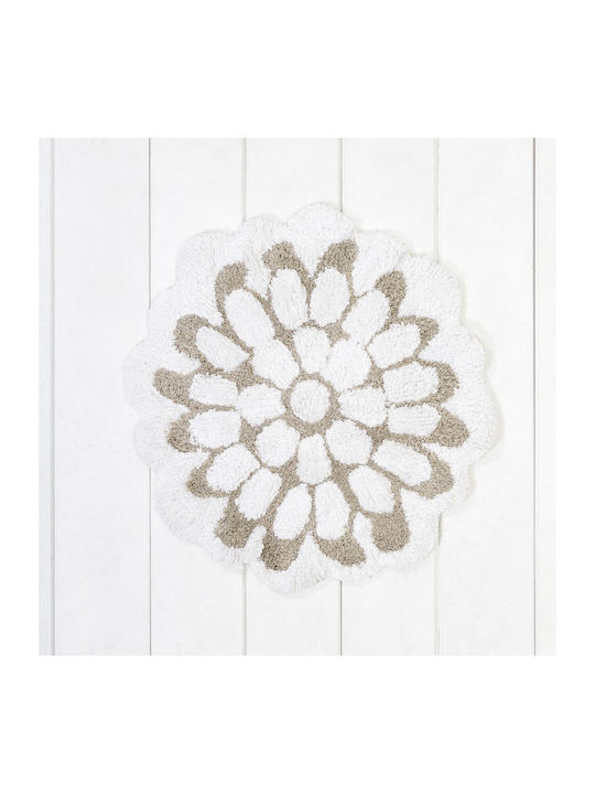 Nima Πατάκι Μπάνιου Βαμβακερό Petal 36568 Light Beige 60x60εκ.