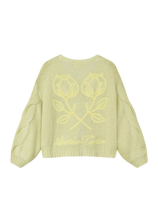 Damen Baumwoll Pullover Gelb