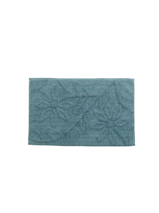 Nef-Nef Homeware Non-Slip Bath Mat Cotton Anthem Smoke Blue 50x80cm