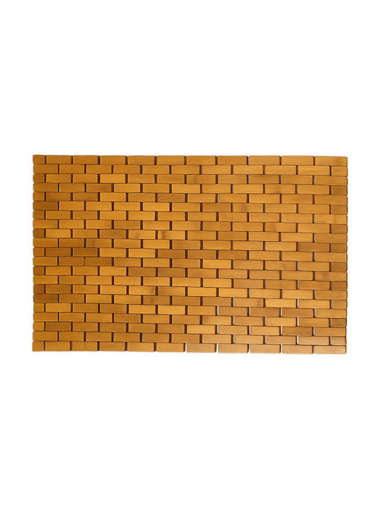 Ruhhy Non-Slip Bath Mat Wooden Coffee 50x80cm