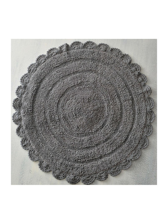 Rythmos Bath Mat Cotton Round Opal 120-111-1807 Dark grey 04 Width 70cm