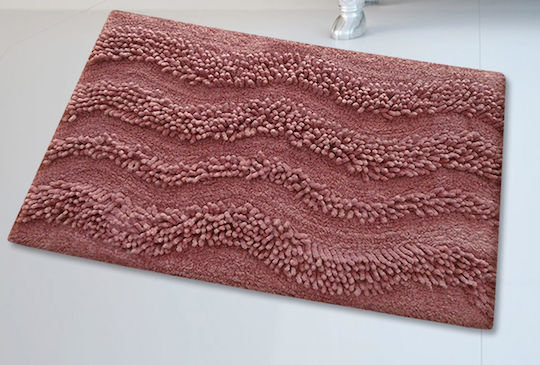 San Lorentzo Бански килим Памук Правоъгълена Waves 1404 DUSTY ROSE тъмно розово 45x70бр