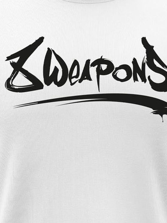 8 Weapons Ανδρική Κοντομάνικη Μπλούζα 8010060-3-WH για Muay Thai Λευκή