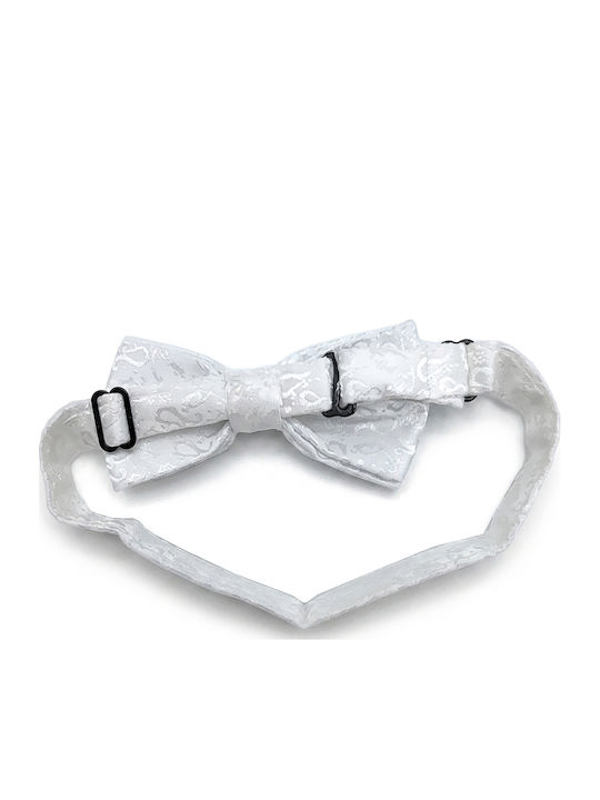 Kids' Baby Bow Tie White Brocade Paisley Design Brims Trims