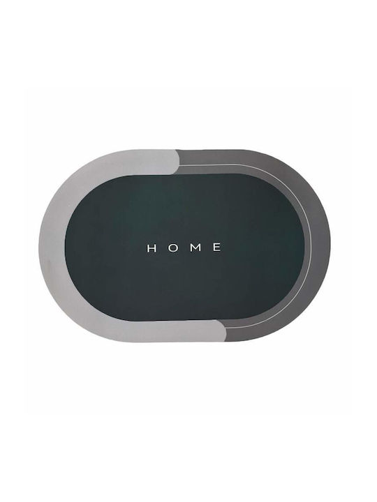 Αντιολισθητικό Πατάκι Μπάνιου Οβάλ Green / Gray 57x38εκ.