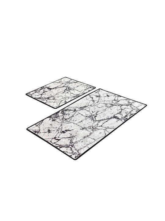 Chilai Home Rutschfest Set Badematten Synthetisch,Polyester/Cotton/Leather Rechteckig 359CHL2459 Gray 2Stück