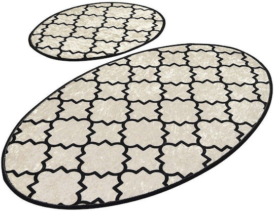 L'Essentiel Maison Set Bath Mats White-Black 2 Pieces L'Essentiel Maison Set Bath Mats White-Black 2 Pieces