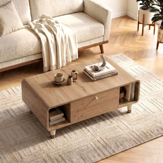 Oberflächenform Rechteckig Zentral Kaffeetische Doro Holz Sepet Eiche M100xB60xH34.6cm Megapap