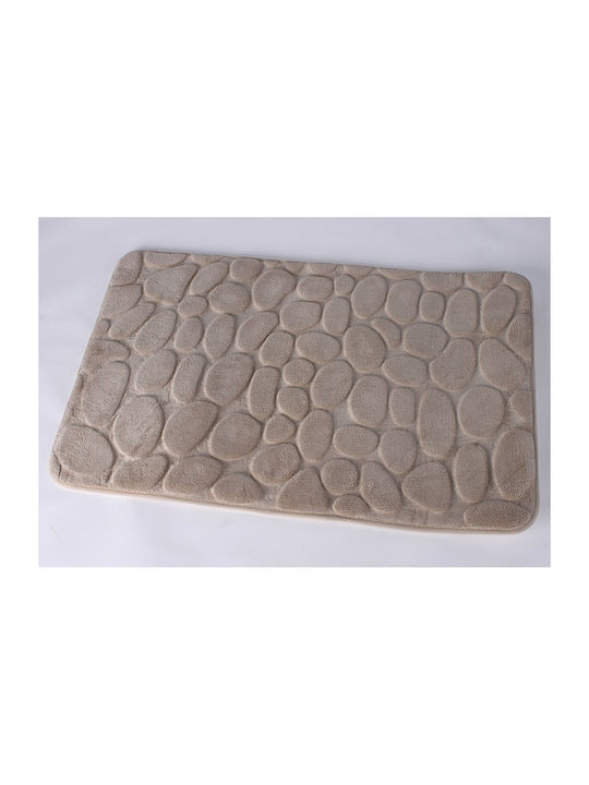 Inter Ceramic Non-Slip Bath Mat Memory Foam Beige 71x51cm