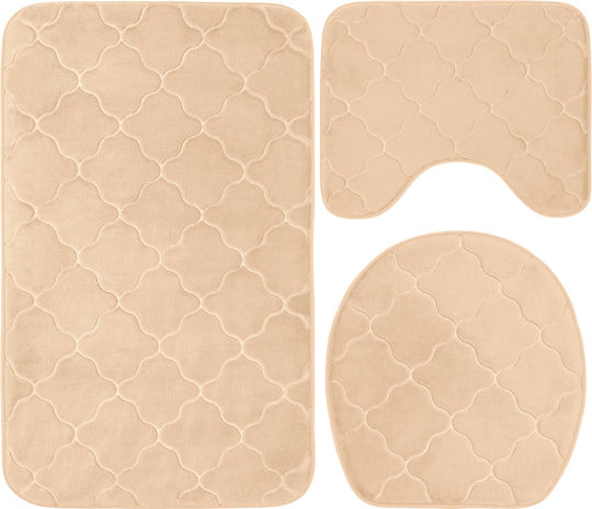 Σετ Πατάκια Μπάνιου Microfiber BeigeRug2 Natural Beige 3τμχ Σετ Πατάκια Μπάνιου Microfiber BeigeRug2 Natural Beige 3τμχ