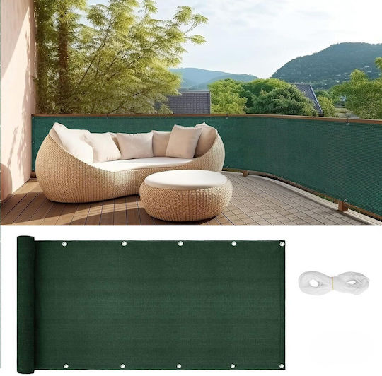 Grasher Правоъгълна Мрежа за Сянка Сива с Халки 1.8x6m 160gr/m²