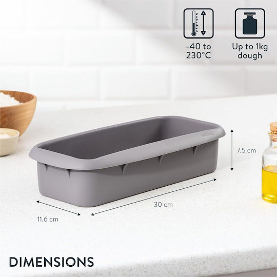 Baking Tray Gourmeo 1 Kg Bakeware Tins & Trays for Bread Made of Silicone 30x7.5x11.6cm