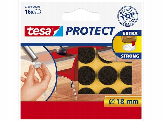 Tesa Selbstklebende Filz-Form Möbelschutz Stuhl Braun 18mm 16 Stück X3 Tesa Selbstklebende Filz-Form Möbelschutz Stuhl Braun 18mm 16 Stück X3
