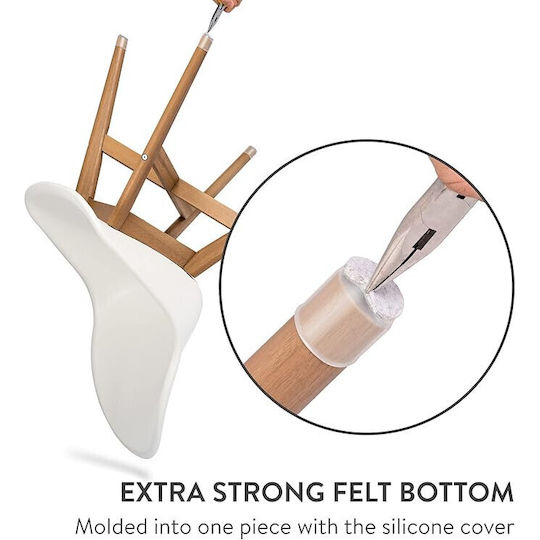 Set 16 Leg Protectors Chairs Table Aneaseit Made Silicone Felt Suitable Any Shape 16-29 Cm Transparent