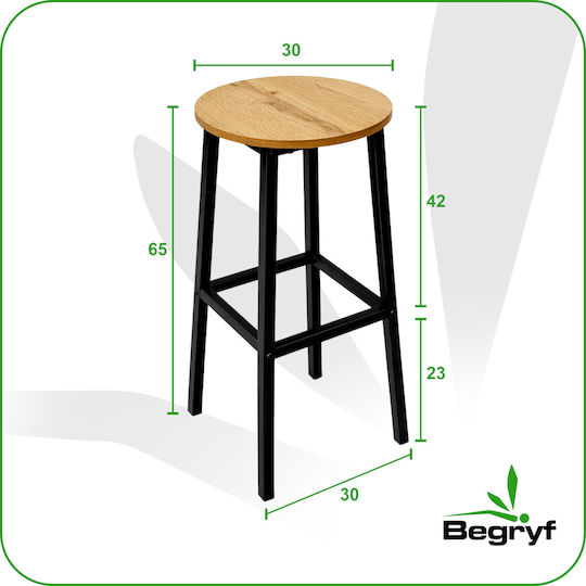 Σκαμπό Μπαρ Ξύλινο Begryf 32x32x65εκ.