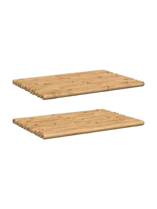 vidaXL Set Badematten Hölzernes Rechteckig 366457 Coffee 2Stück