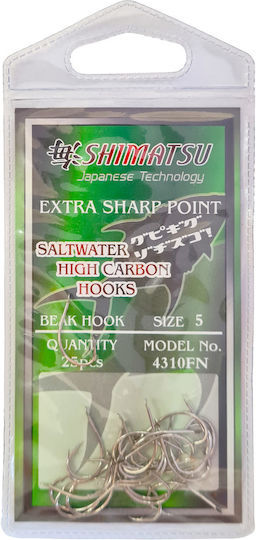 Shimatsu Fishing Hooks Bent 4310 25 Units Nickel No8