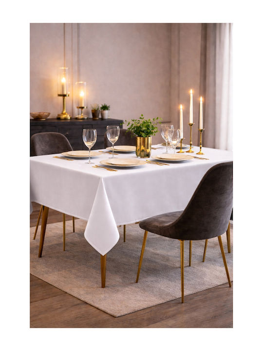 Now Art Stain Resistant Tablecloth White 140x280cm