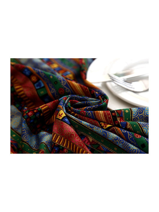 FRIPIA Față De Masă Din In Cu Dantelă Multicoloră 140x250 Cm