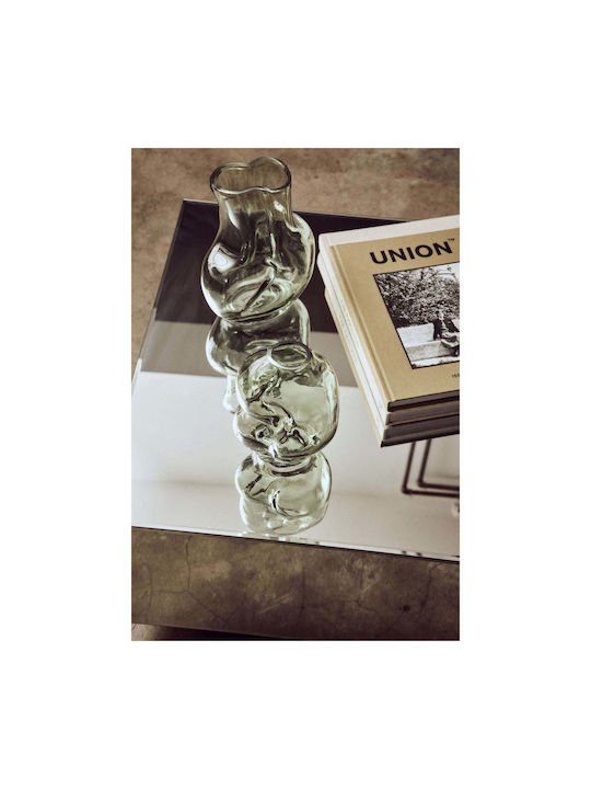 HK Living Vază Decorativă Din Sticlă Verde 13x11xÎ18cm