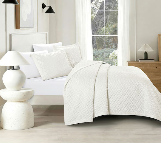 Liolios Home Brillante Tagesdecken King Size Off-White 250x240cm