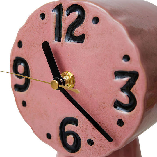 HK Living Antike Wanduhr Keramisch Rosa 12.5x9.5cm