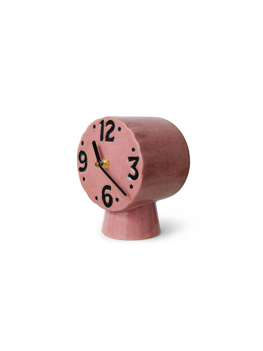 HK Living Vintage Pink Ceramic Wall Clock 12.5x9.5cm
