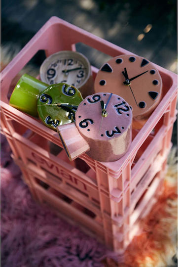 HK Living Antike Wanduhr Keramisch Rosa 12.5x9.5cm