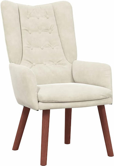 Sessel Aus Samt Crem 63x67x94cm