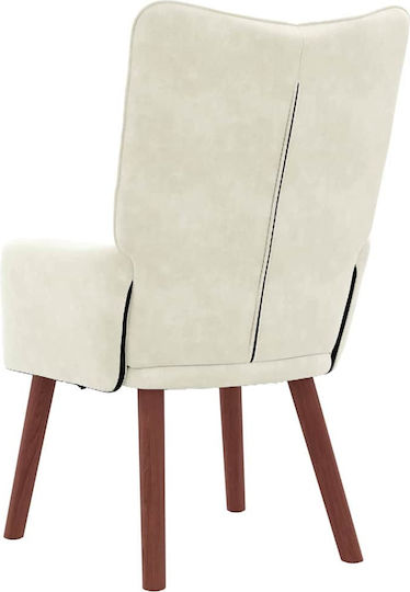 Sessel Aus Samt Crem 63x67x94cm