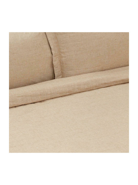 Borea Linen Coverlet Single from Polyester Beige 160x220cm