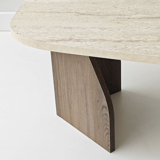 Zentrales Kaffeetisch Rock Holz Walnuss M100xT60xH35cm