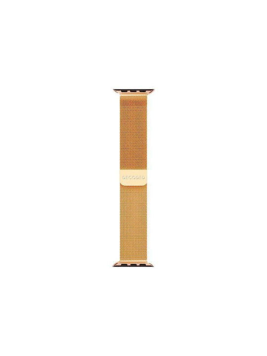 Decoded Milan Traction Stainless Steel Band Μπρασελέ Μεταλλικό Apple Watch Series Ultra 1-3 Series 1-11 Se 1-3 Shiny Χρυσο De-d26aws45mts2gd