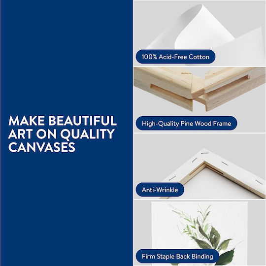 Set 4 Pânze De Pictură 2 Dimensiuni 30x40cm 20x30cm 100% Bumbac Pânză Potrivită Pentru Vopsea Acrilică Ulei Aquarelă