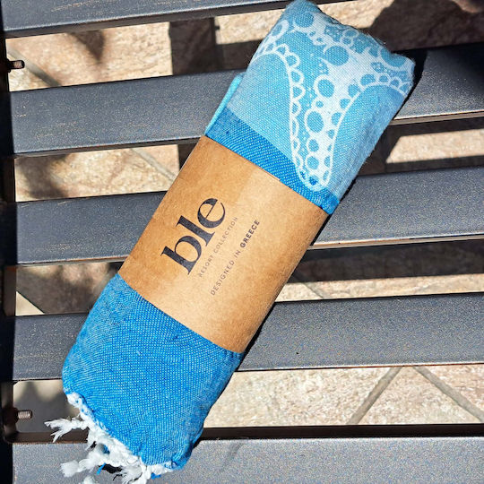 Ble Resort Collection Beach Towel Cotton Light Blue 180x90cm