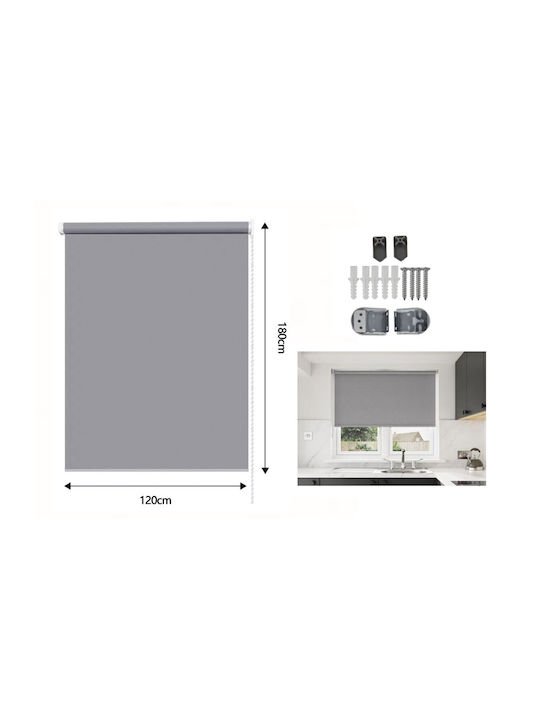 Galifas Roller Blinds Partial Blackout Gray W120xH180cm GBS-0741-3794