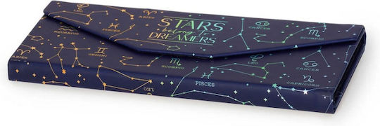 Legami Milano Stars Belong Foldable Eyeglass Case with Magnetic Closure Navy Blue