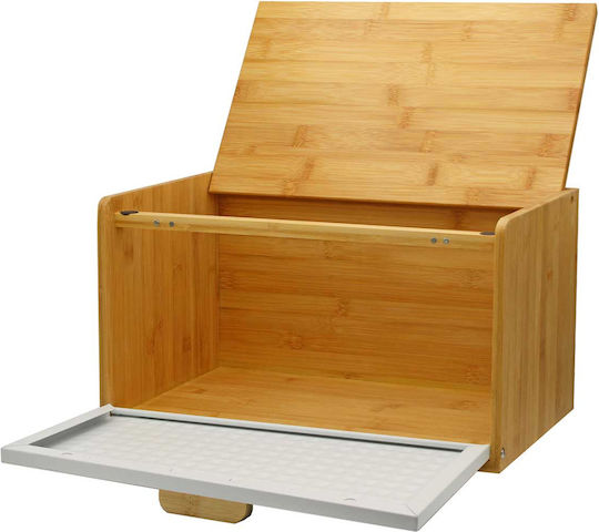 Brunbeste Bread Box with Lid Bamboo White 37x20.5x22cm