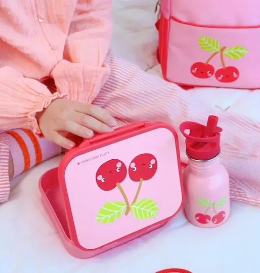 A Little Lovely Company Kids Stainless Steel Water Bottle Happy 350ml