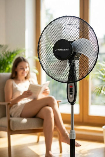 Esperanza Typhoon Ανεμιστήρας Ορθοστάτης 50W Διαμέτρου 40cm Μαύρος