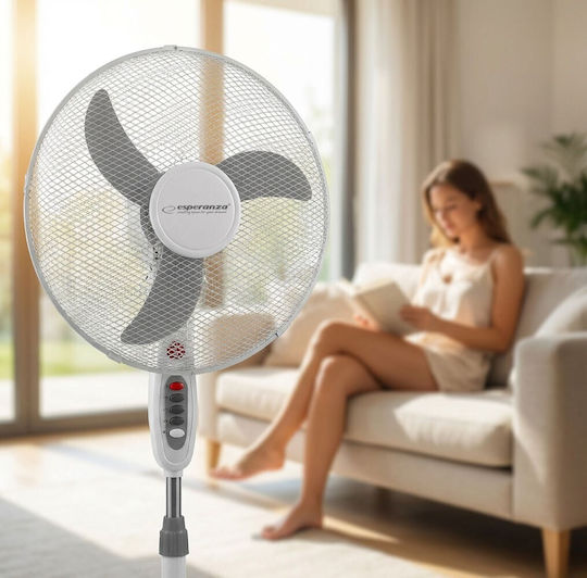 Esperanza Typhoon Ανεμιστήρας Ορθοστάτης 50W Διαμέτρου 40cm Λευκός